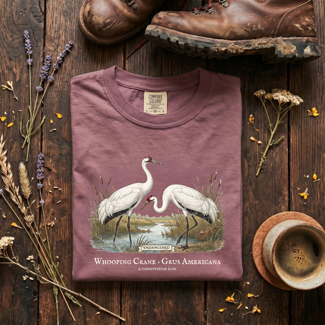 Whooping Crane Conservation Icon T-Shirt
