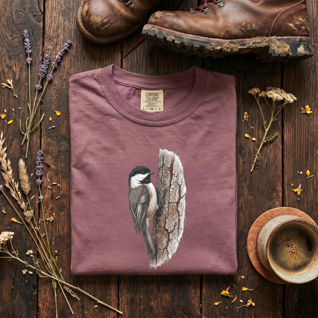 Black-capped Chickadee - The Vertical Axis T-Shirt