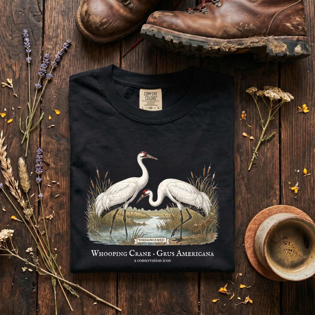 Whooping Crane Conservation Icon T-Shirt