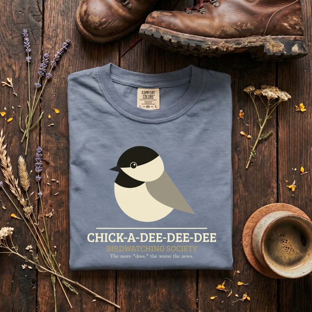 Chicka-a-dee-dee-dee birdwatching society T-Shirt