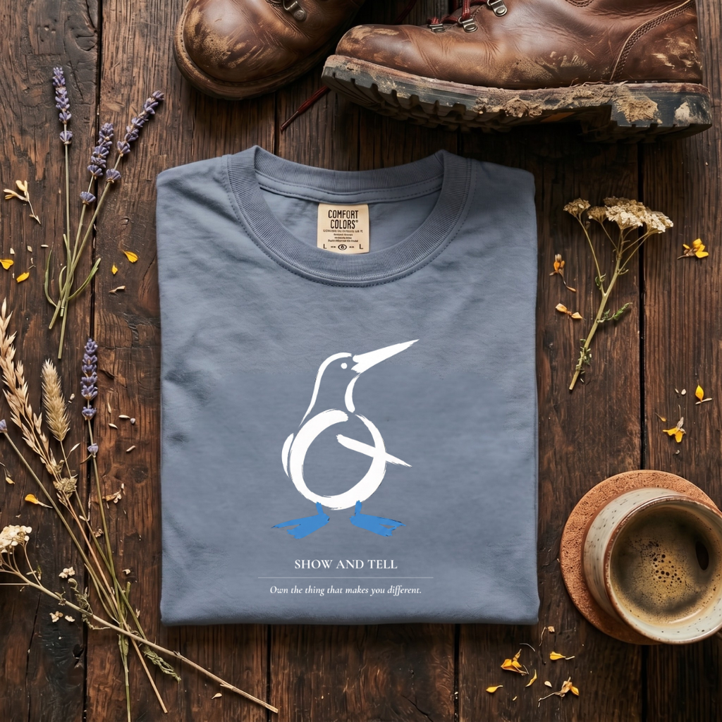 Show and Tell - Minimalist Blue-footed Booby T-Shirt