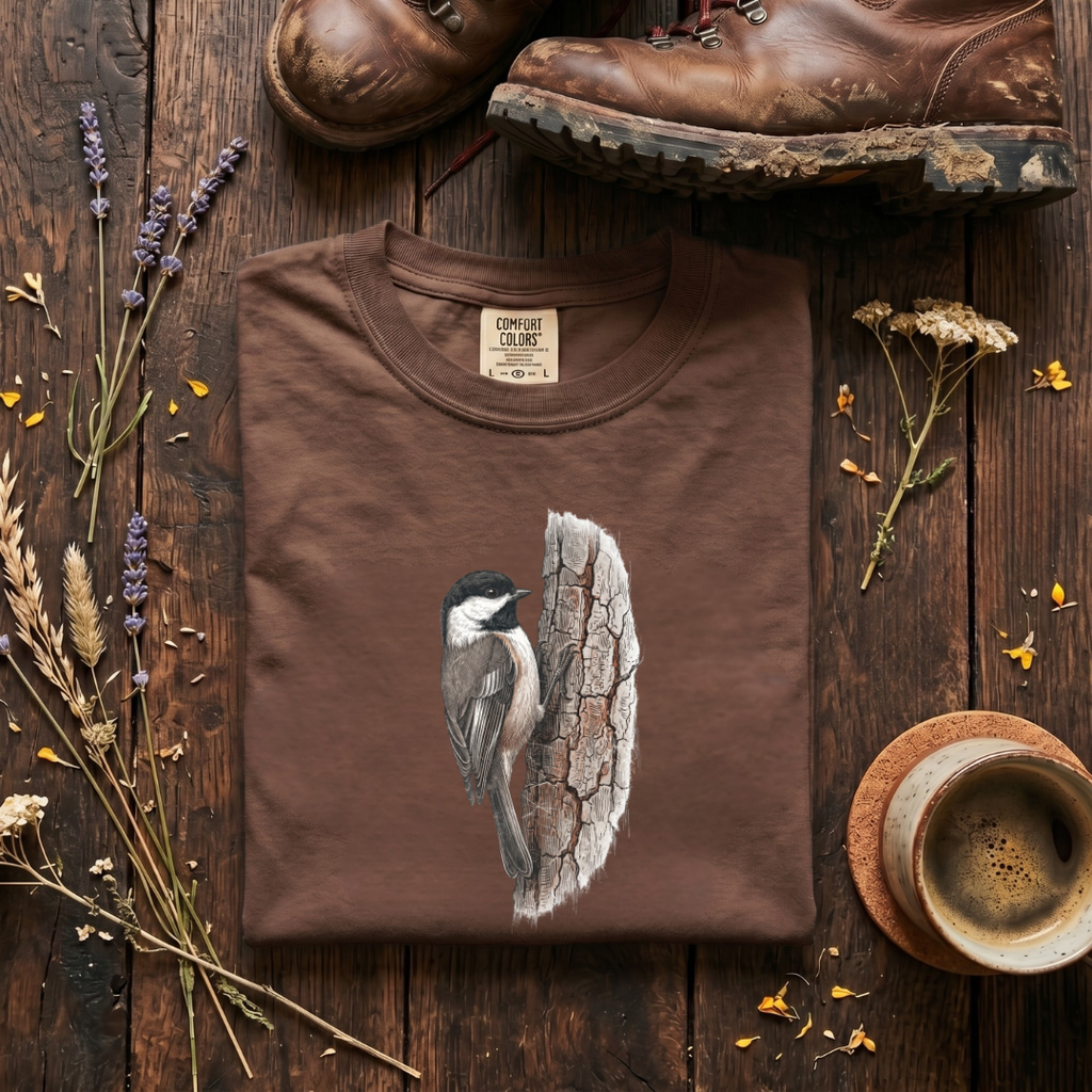 Black-capped Chickadee - The Vertical Axis T-Shirt