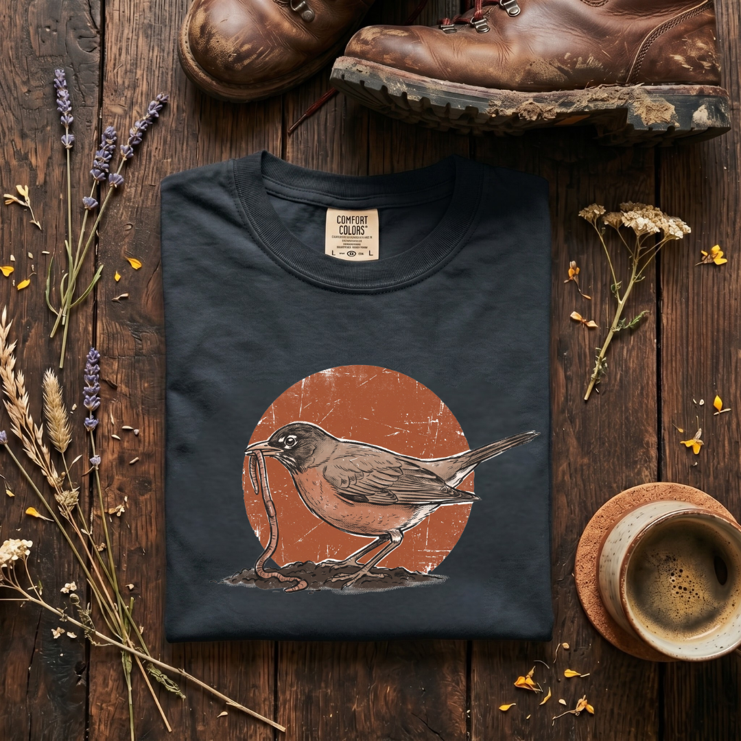 Amreican Robin - Rust Sunrise T-Shirt