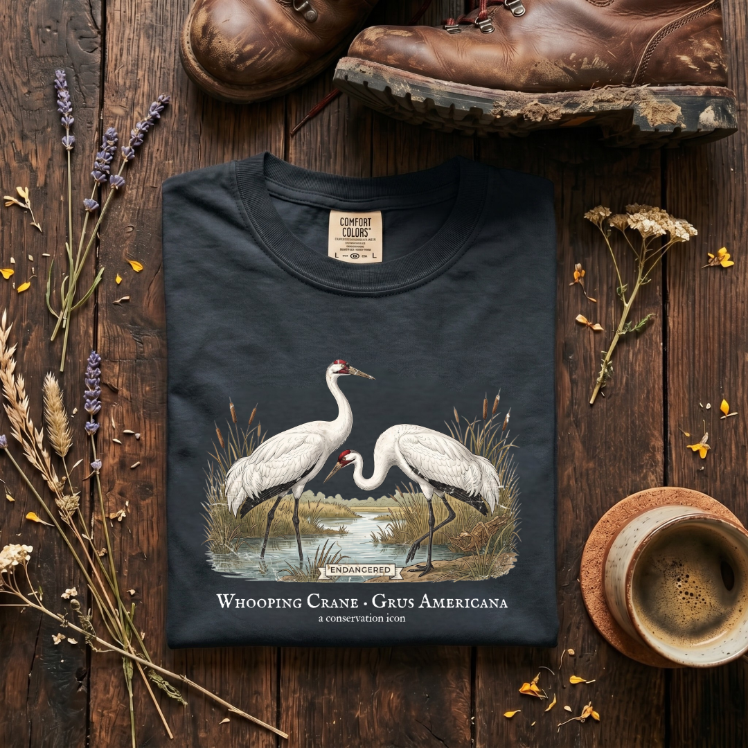Whooping Crane Conservation Icon T-Shirt