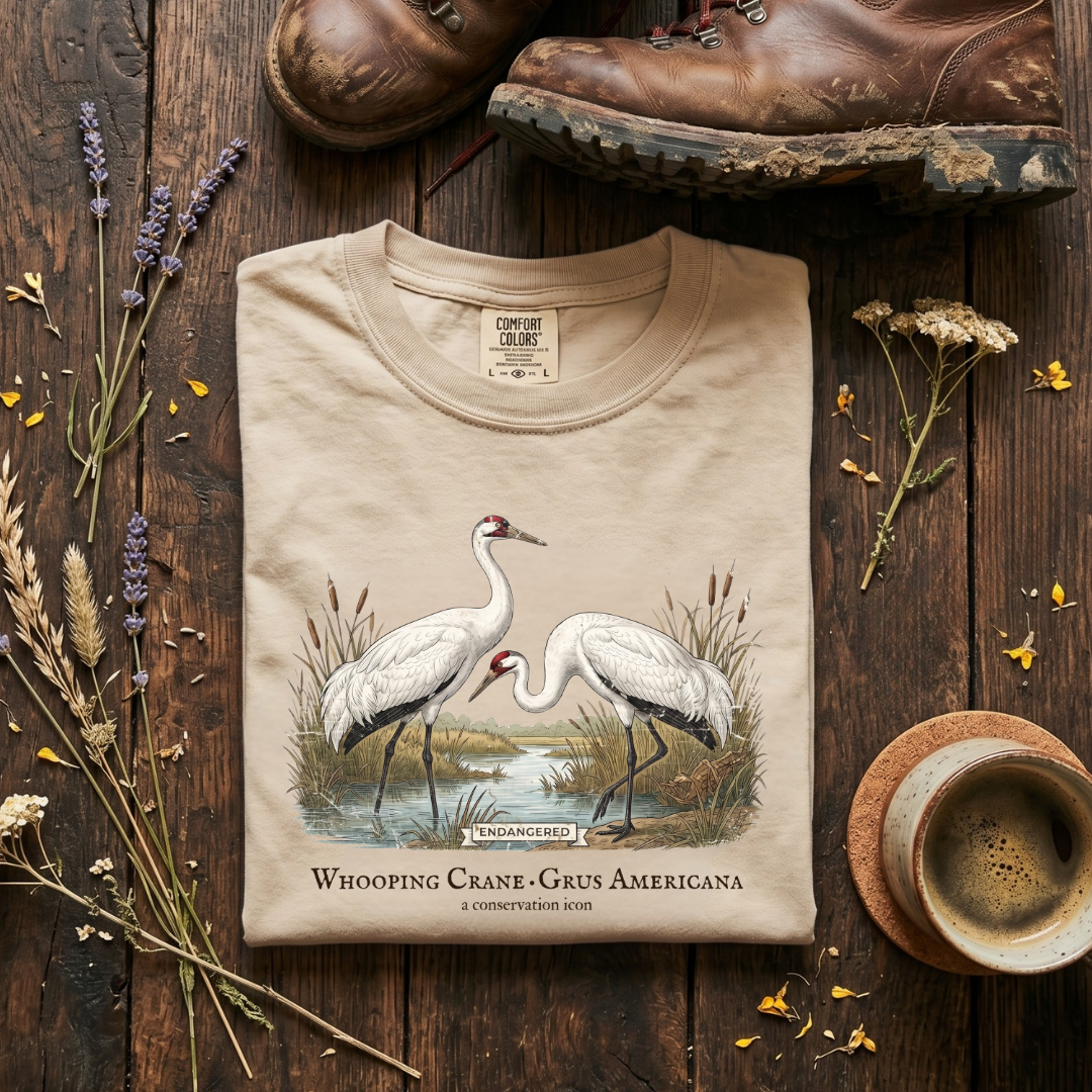 Whooping Crane Conservation Icon T-Shirt