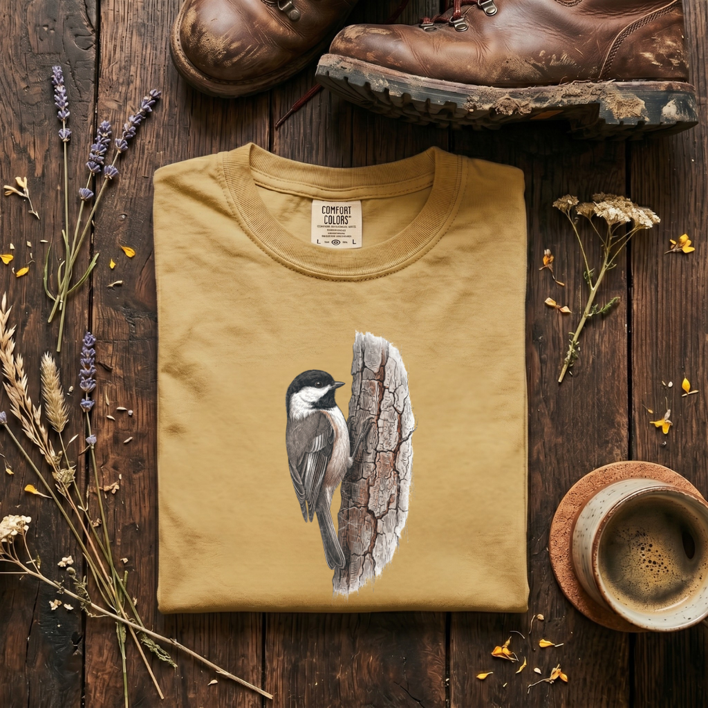 Black-capped Chickadee - The Vertical Axis T-Shirt
