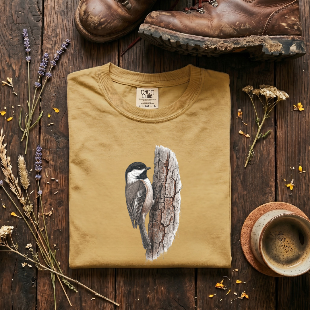 Black-capped Chickadee - The Vertical Axis T-Shirt
