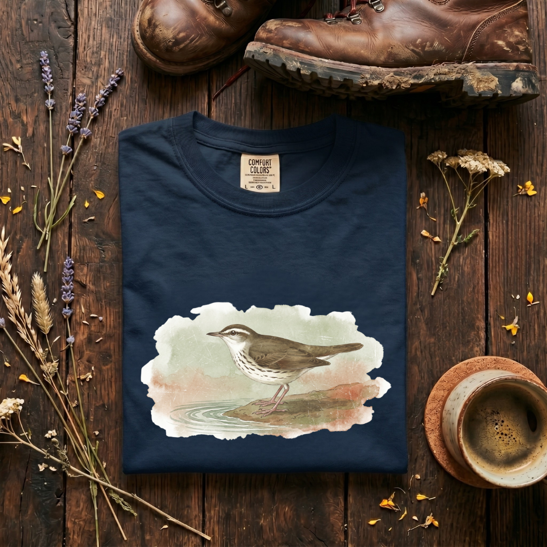 Louisiana Waterthrush - The Riverbank Stillness  T-Shirt
