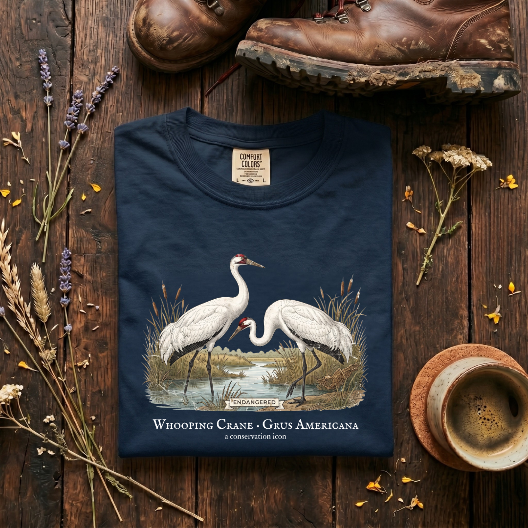 Whooping Crane Conservation Icon T-Shirt