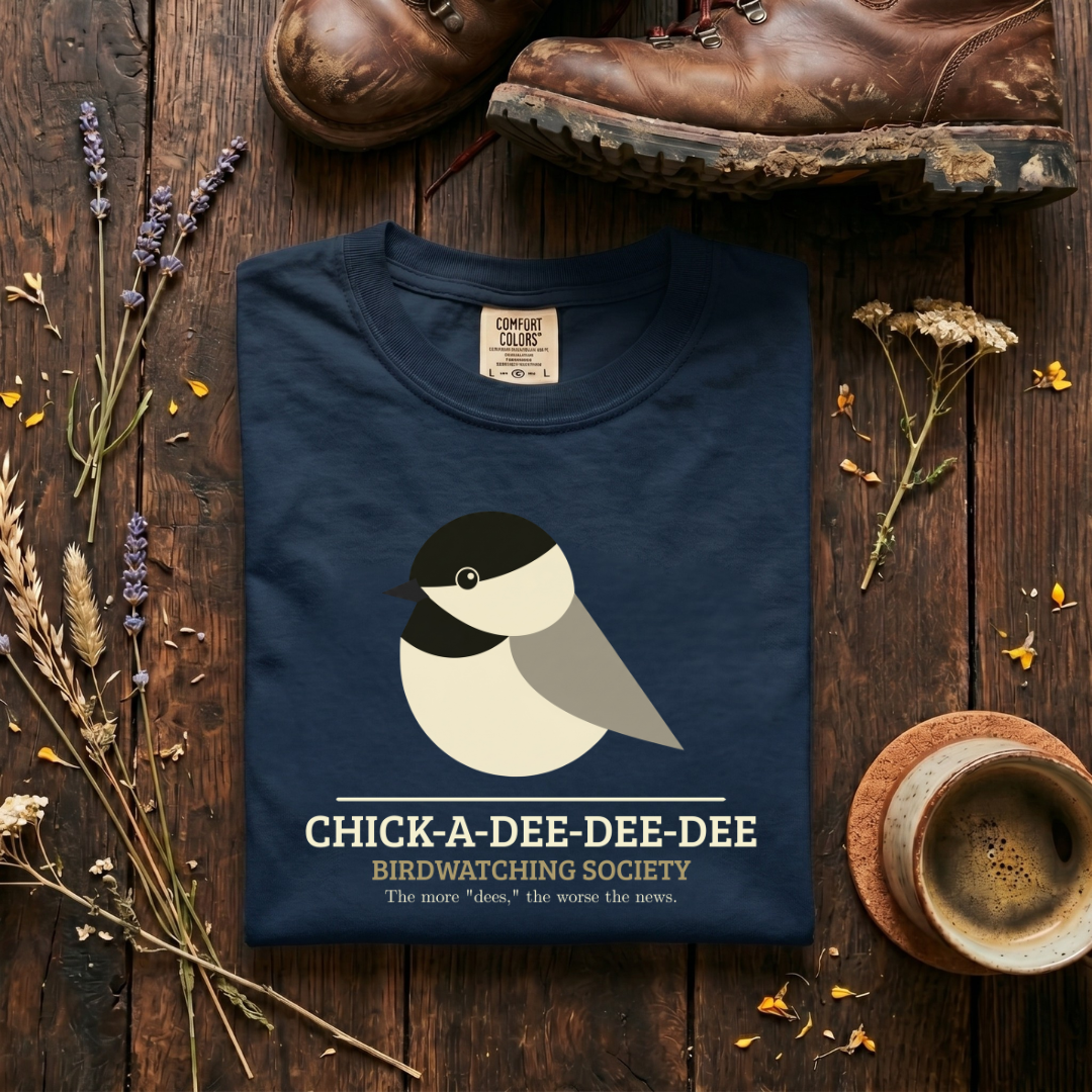 Chicka-a-dee-dee-dee birdwatching society T-Shirt