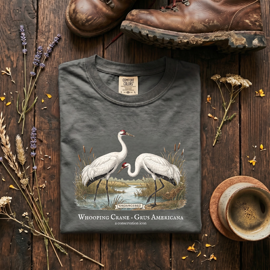 Whooping Crane Conservation Icon T-Shirt
