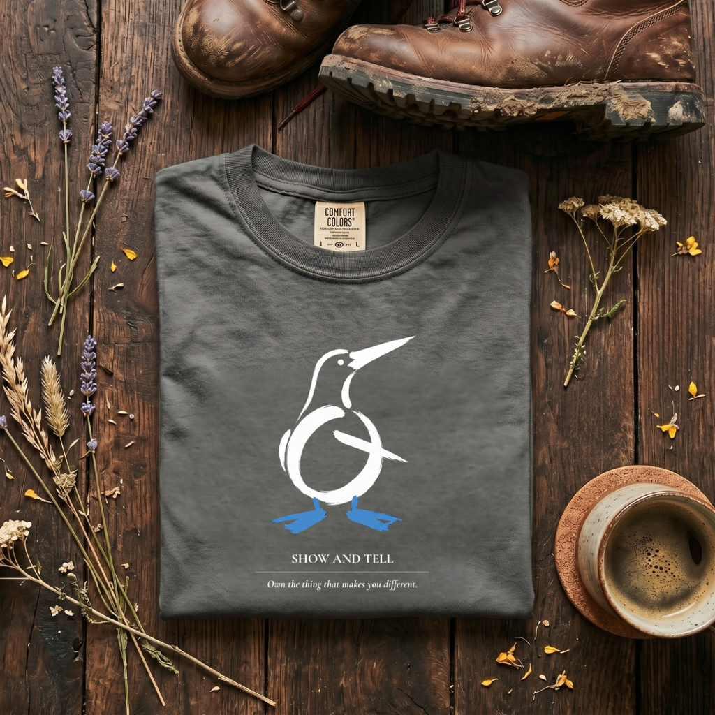 Show and Tell - Minimalist Blue-footed Booby T-Shirt