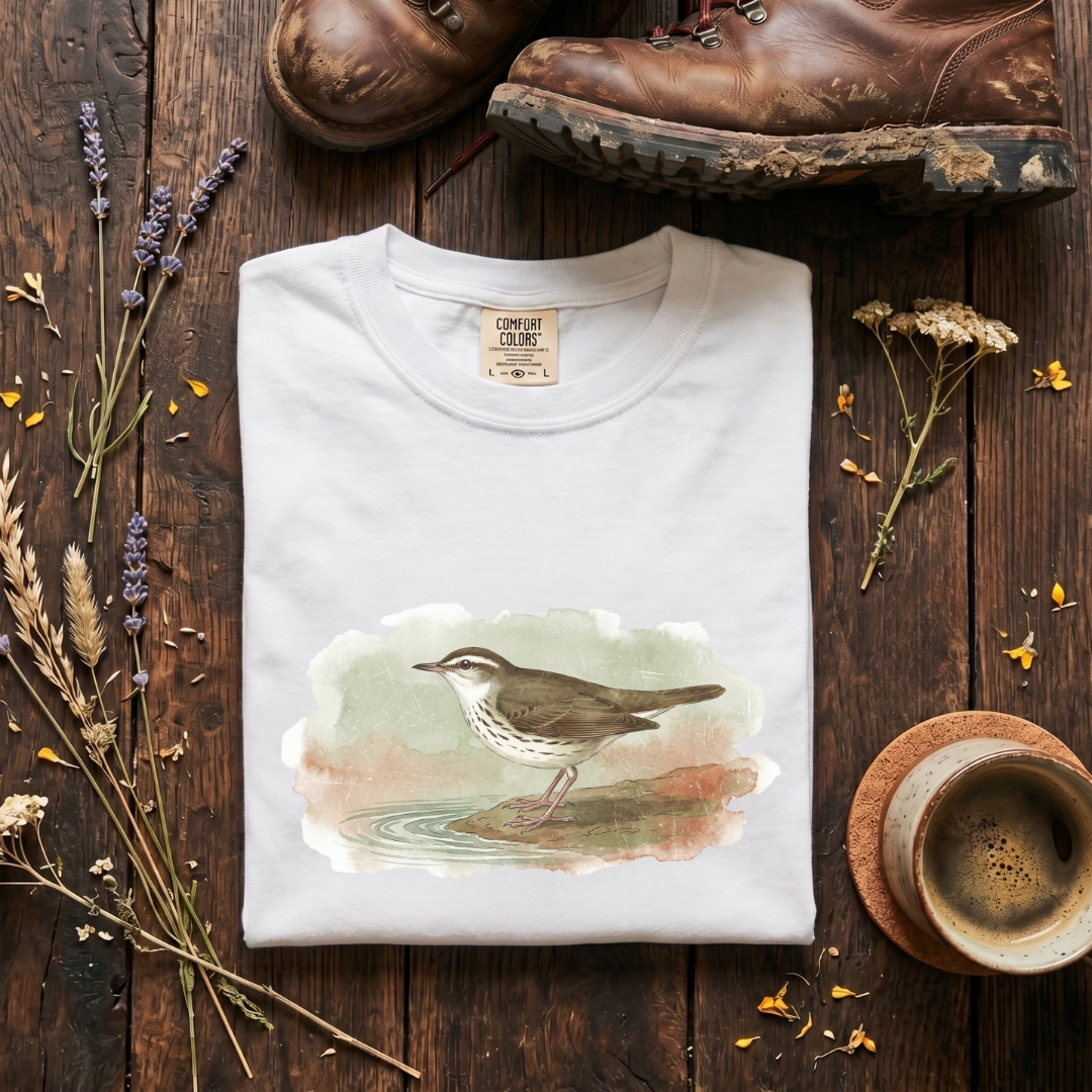 Louisiana Waterthrush - The Riverbank Stillness  T-Shirt