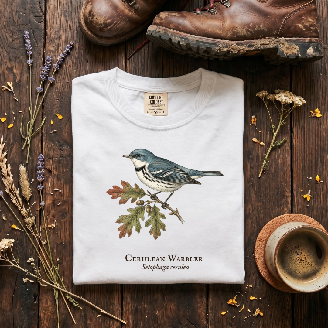 Cerulean Warbler - Ghost of the Canopy T-Shirt